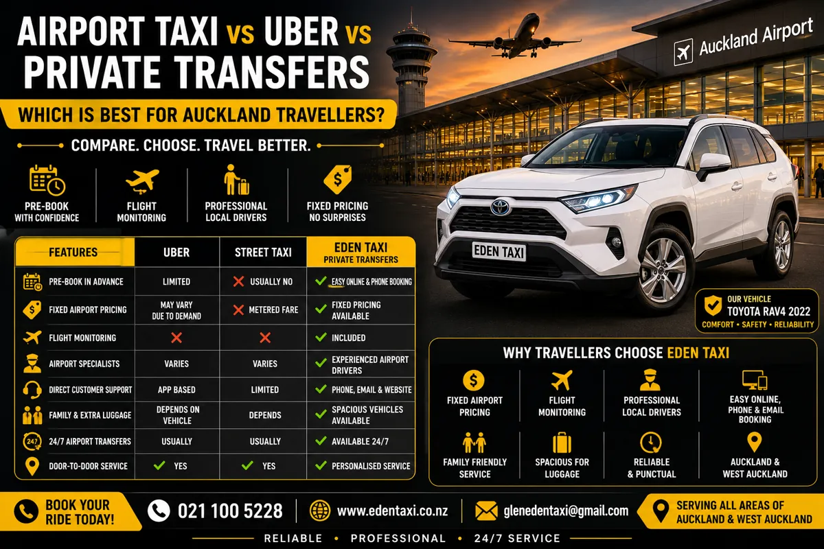 Airport Taxi vs Uber vs Private Transfers: Which Is Best for Auckland Travellers?