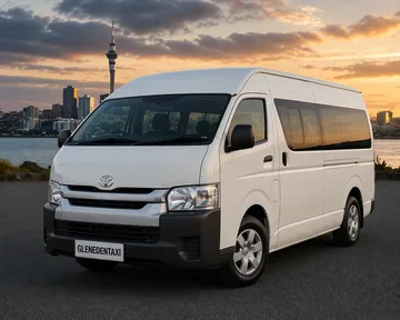 White Glen Eden Taxi maxi van for Auckland group airport transfers
