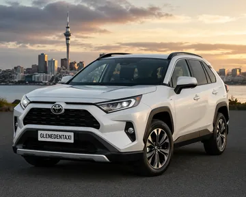 White Toyota RAV4 SUV in the Glen Eden Taxi Auckland fleet